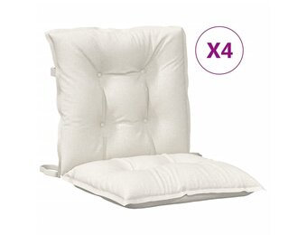 VidaXL Stoelkussens 4 st. Lage Rug 100x50x7 cm Stof Gemêleerd Crème - 34% Korting