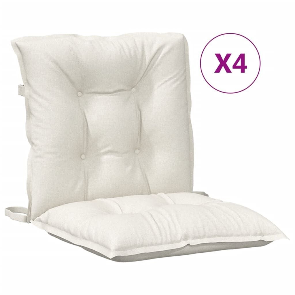 VidaXL Stoelkussens 4 st. Lage Rug 100x50x7 cm Stof Gemêleerd Crème - 34% Korting