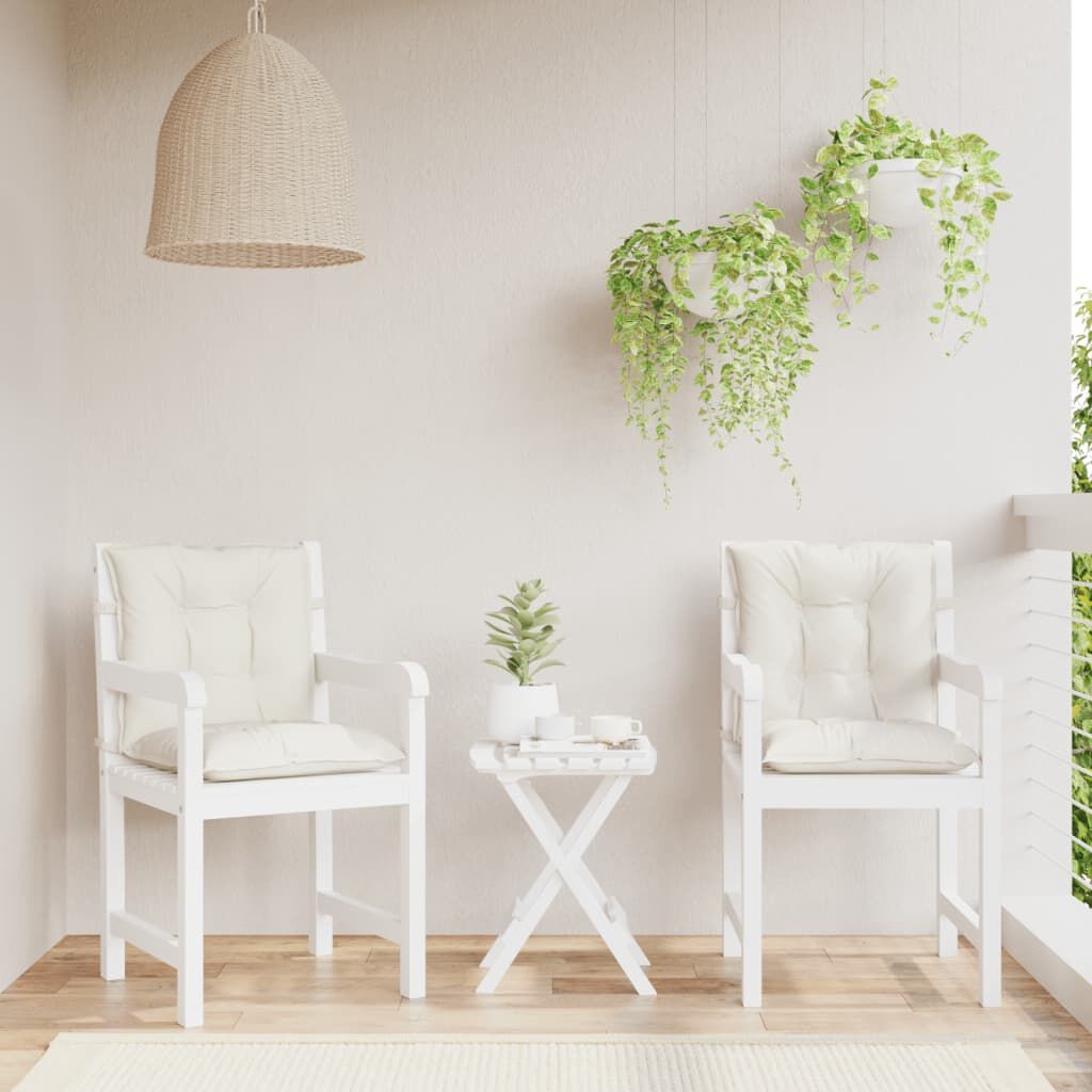 VidaXL Stoelkussens 4 st. Lage Rug 100x50x7 cm Stof Gemêleerd Crème - 34% Korting