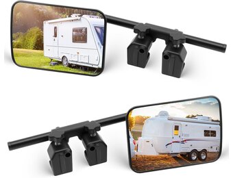 KAOLALI Caravan Spiegel Auto, 2 Stuks Universele Buitenspiegel, Auto Dubbele Zijspiegel, Caravanspiegel, Universele Spiegel Voor Alle Gangbare Voertuigtypen (2 Stuks)