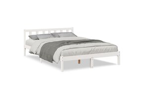 Extra Lang Grenen Bedframe Wit 160x220 cm - 35% Korting