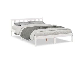 vidaXL Bedframe extra lang zonder matras grenenhout wit 160x220 cm