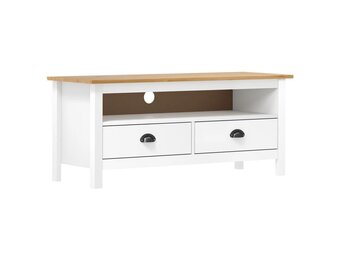 vidaXL Tv-meubel Hill 110x40x47 cm massief grenenhout wit