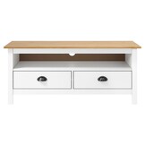 vidaXL Tv-meubel Hill: Grenenhout Wit - 110x40x47 cm - 34% Korting