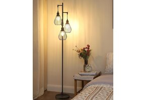 Industriële Vloerlamp Zwart 3 Lichtpunten 166cm - 34% Korting