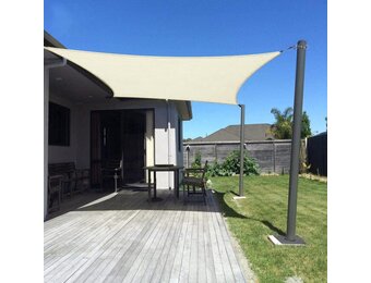 Dripex Zonnezeil Rechthoekig 5 x 7 meter - Cream Wit - UV-bestendig