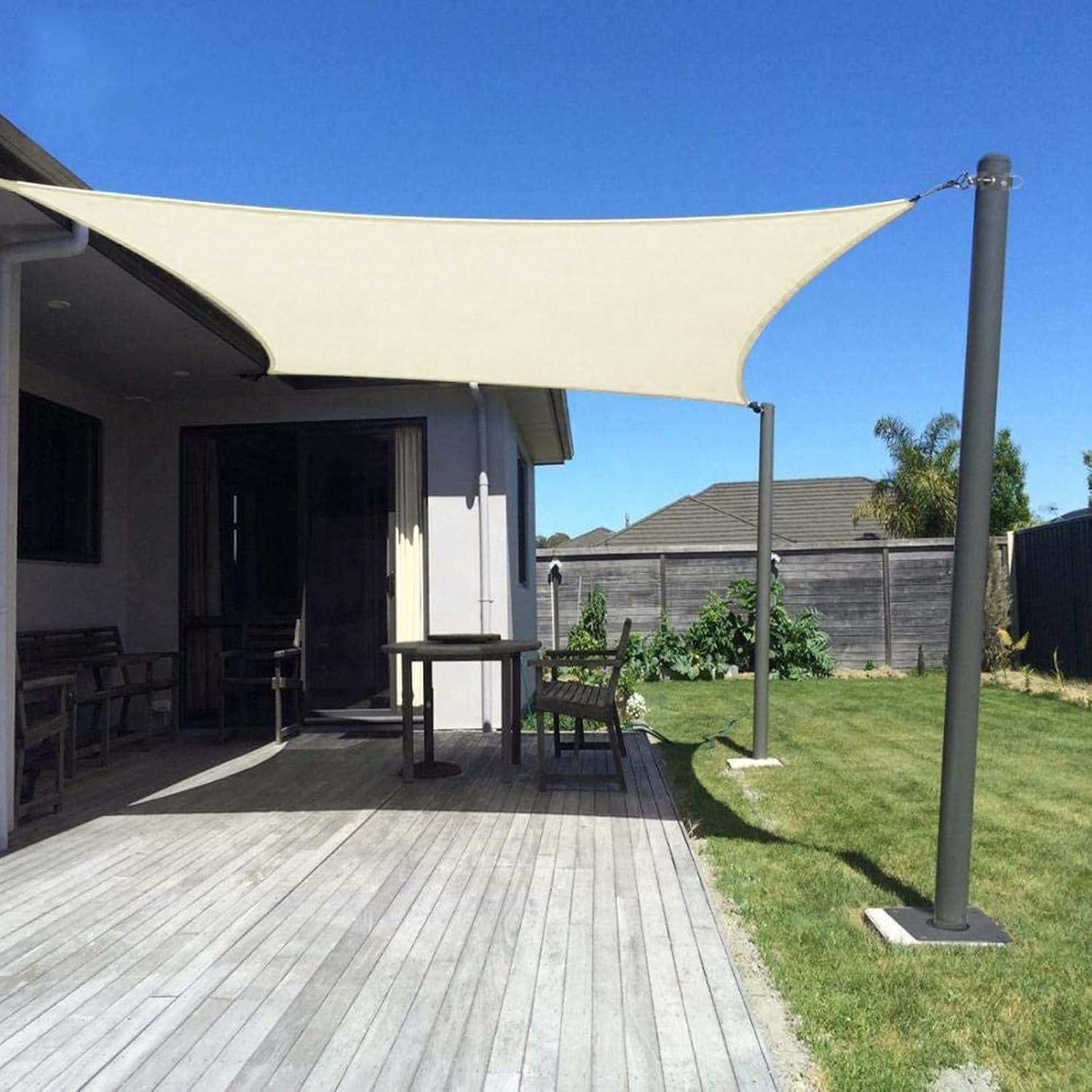 Dripex Zonnezeil Rechthoekig 5 x 7 meter - Cream Wit - UV-bestendig