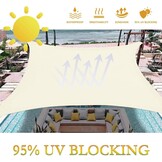 Dripex Zonnezeil Rechthoekig 5 x 7 meter - Cream Wit - UV-bestendig