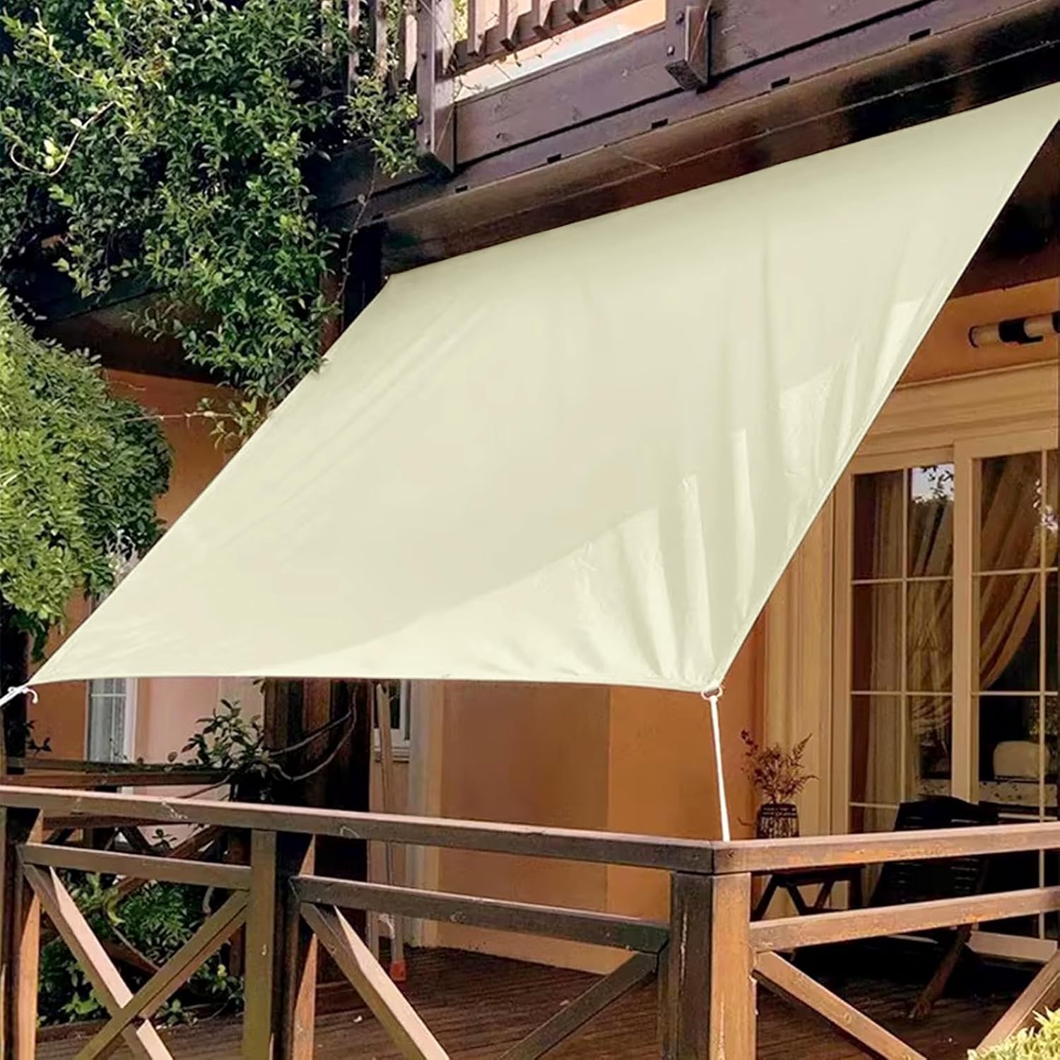 Dripex Zonnezeil Rechthoekig 5 x 7 meter - Cream Wit - UV-bestendig