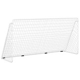 Voetbaldoel met Net - 366x122x182 cm - Staal - Wit - 34% Korting