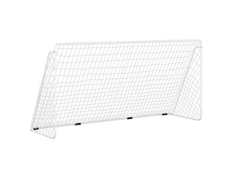 vidaXL Voetbaldoel met net 366x122x182 cm staal wit