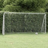 Voetbaldoel met Net - 366x122x182 cm - Staal - Wit - 34% Korting
