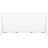 Voetbaldoel met Net - 366x122x182 cm - Staal - Wit - 34% Korting