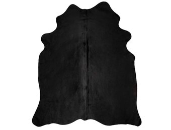 vidaXL Vloerkleed 150x170 cm echte runderhuid zwart