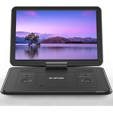 BOIFUN Draagbare dvd-speler met 15,6 inch HD-display, 6 uur oplaadbare batterij, ondersteuning voor USB/SD-kaart/AV-overdracht, sync tv, projectorscherm, zwart