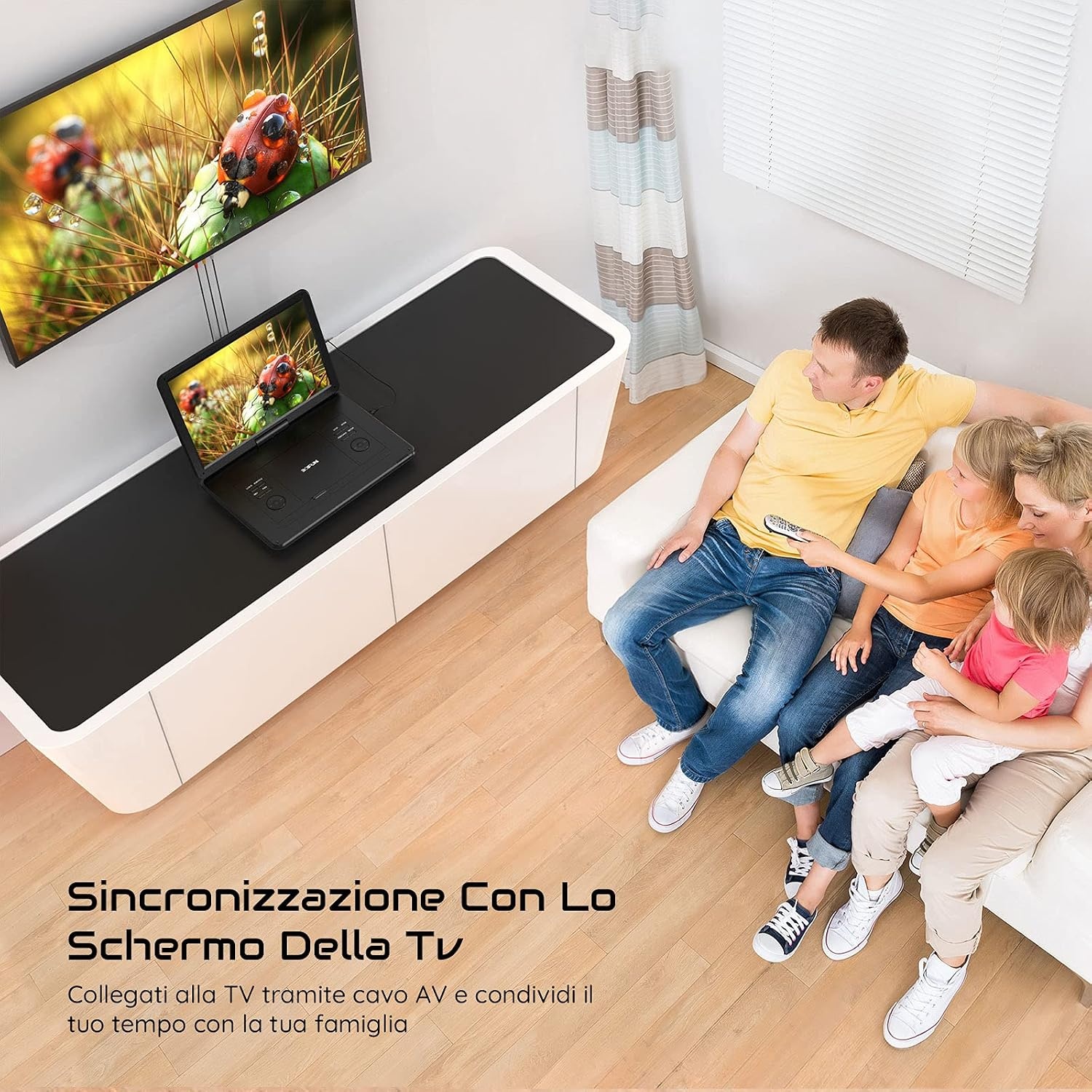 BOIFUN Draagbare dvd-speler met 15,6 inch HD-display, 6 uur oplaadbare batterij, ondersteuning voor USB/SD-kaart/AV-overdracht, sync tv, projectorscherm, zwart