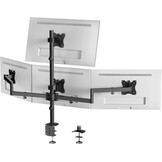 Monitorhouder voor 4-monitoren 17 inch - 27 inch - monitor tafelhouder voor led-lcd-schermen, in hoogte verstelbare monitorhouder boven elkaar monitorhouder, 10 kg per arm, VESA 75/100, zwart - Maat 27 Zoll