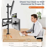 Monitorhouder voor 4-monitoren 17 inch - 27 inch - monitor tafelhouder voor led-lcd-schermen, in hoogte verstelbare monitorhouder boven elkaar monitorhouder, 10 kg per arm, VESA 75/100, zwart - Maat 27 Zoll