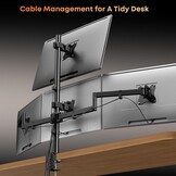 Monitorhouder voor 4-monitoren 17 inch - 27 inch - monitor tafelhouder voor led-lcd-schermen, in hoogte verstelbare monitorhouder boven elkaar monitorhouder, 10 kg per arm, VESA 75/100, zwart - Maat 27 Zoll