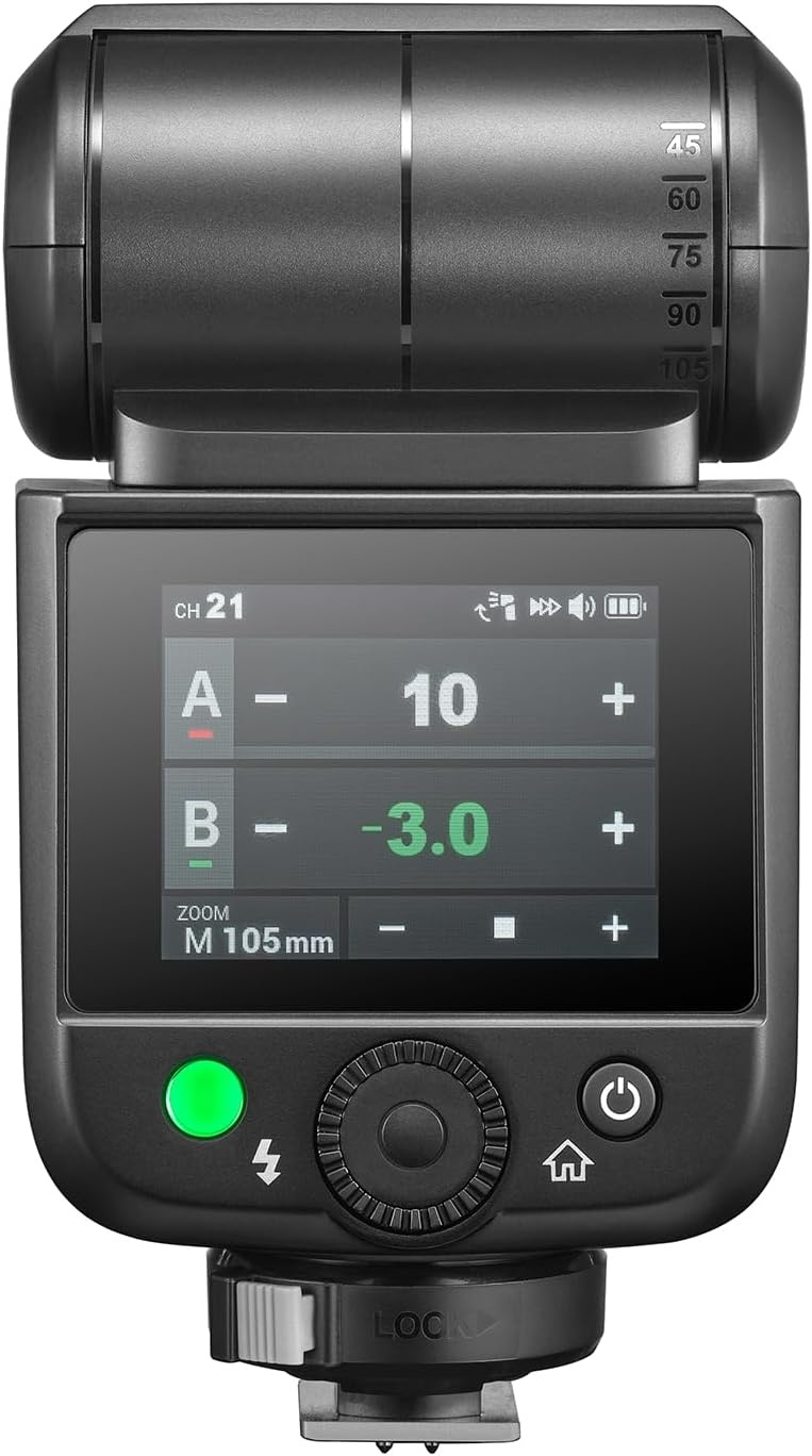 Godox V480C Flash TTL voor camera Canon, GN50 Speedlite touchscreen Canon, HSS 1/8000s USB-C oplaadhouder, 650 keer flitsen, met modelleringslamp