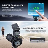 Godox V480C Flash TTL voor camera Canon, GN50 Speedlite touchscreen Canon, HSS 1/8000s USB-C oplaadhouder, 650 keer flitsen, met modelleringslamp