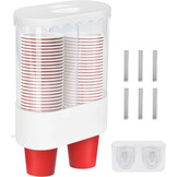 Belle Vous Muur Gemonteerde Dubbele Buis Beker Dispenser - Trek Type Waterkoeler Bekerhouder voor Plastic of Papieren Bekers - Kantoor, Huis, Gym, Badkamer Gebruik