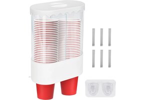 Dubbele Beker Dispenser voor Wandmontage - 39% Korting!