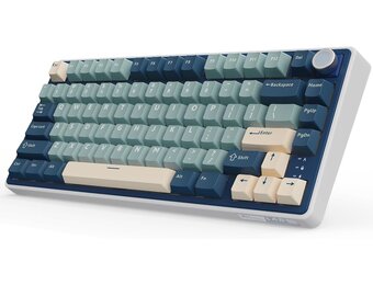 RK ROYAL KLUDGE R75 Draadloos Mechanisch Toetsenbord, 75% Procent Gaming Toetsenbord Pakking Mount Aangepast Toetsenbord US Layout RGB Backlit met Knop & PBT Keycaps, BT5.1/2.4GHz/USB-C, Hot Swappable