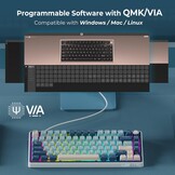 RK ROYAL KLUDGE R75 Draadloos Mechanisch Toetsenbord, 75% Procent Gaming Toetsenbord Pakking Mount Aangepast Toetsenbord US Layout RGB Backlit met Knop & PBT Keycaps, BT5.1/2.4GHz/USB-C, Hot Swappable