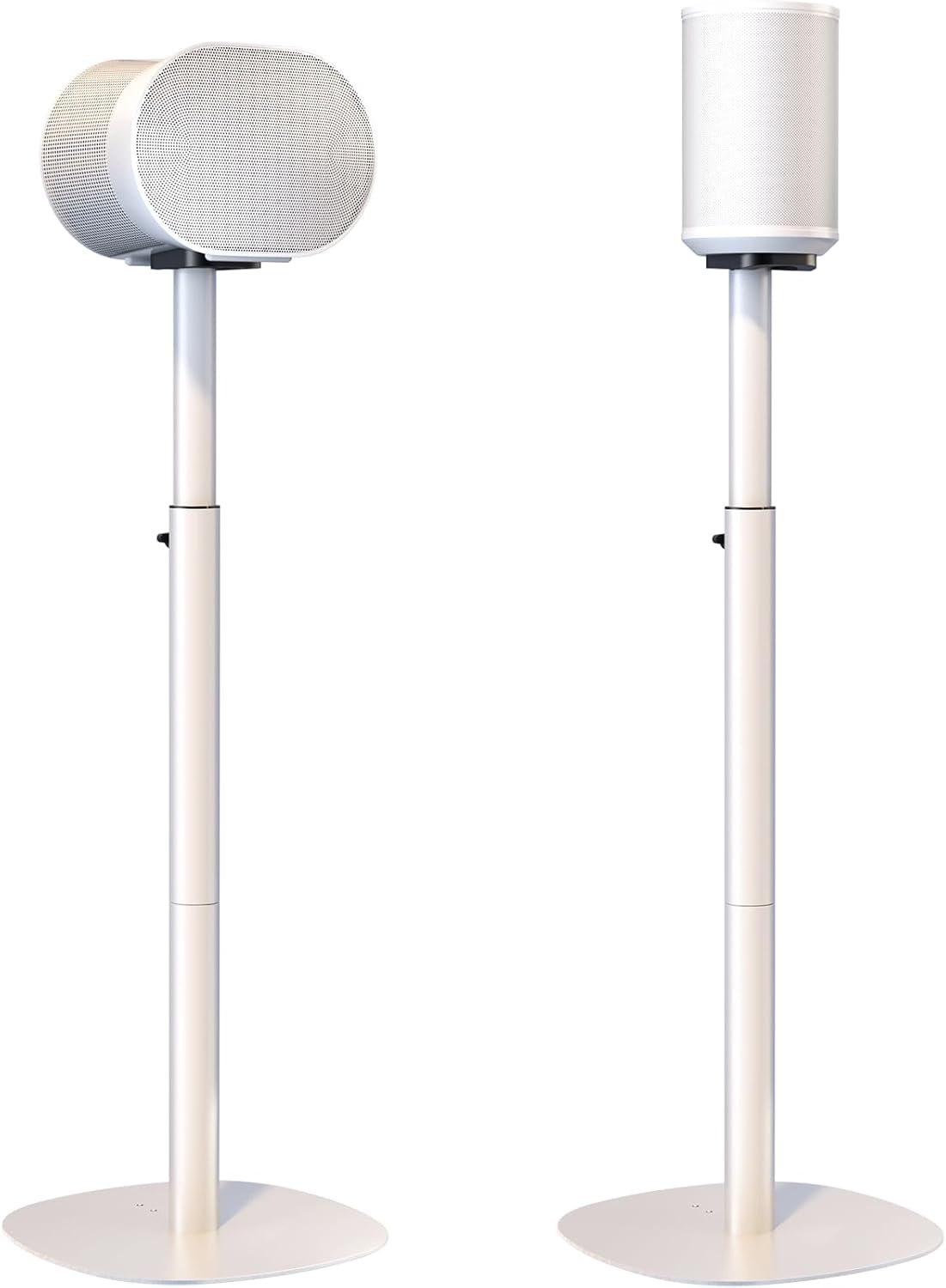 Luidsprekerstandaarden voor Sonos Era 100 SL, Era 100 en Era 300 – Verstelbare hoogte, Vloerstandaarden 74-99 cm, Maximaal draagvermogen 5 kg per standaard, 1 paar, wit