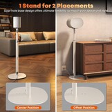 Luidsprekerstandaarden voor Sonos Era 100 SL, Era 100 en Era 300 – Verstelbare hoogte, Vloerstandaarden 74-99 cm, Maximaal draagvermogen 5 kg per standaard, 1 paar, wit