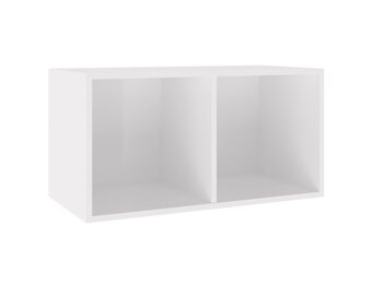vidaXL Opbergbox voor LP's 71x34x36 cm bewerkt hout hoogglans wit