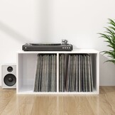 vidaXL Opbergbox voor LP's 71x34x36 cm bewerkt hout hoogglans wit