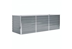 Verhoogde plantenbak van staal (240x80x77 cm) - Grijs - 34% Korting!