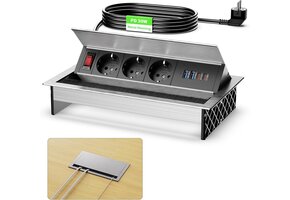 Inbouwstopcontact 3-voudig met 2x USB-C PD 30W & 2x USB-A - 29% Korting