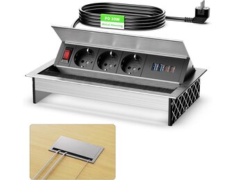 Inbouwstopcontact 3-voudig met 2x USB-C PD 30W & 2x USB-A - 29% Korting