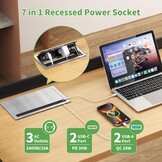 Inbouwstopcontact 3-voudig met 2x USB-C PD 30W & 2x USB-A - 29% Korting