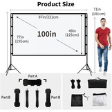 Draagbaar Projectiescherm met Statief 100" 16:9 - 34% Korting!