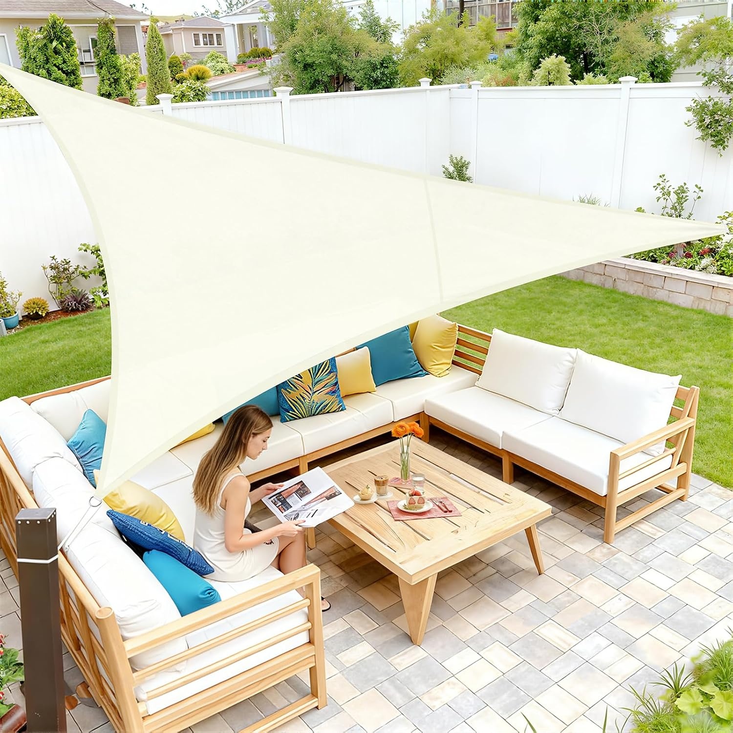 Waterdicht Schaduwdoek 3x3m Crèmewit - 95% UV Bescherming (28% Korting!)