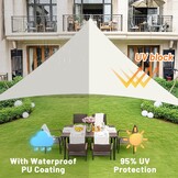 Waterdicht Schaduwdoek 3x3m Crèmewit - 95% UV Bescherming (28% Korting!)