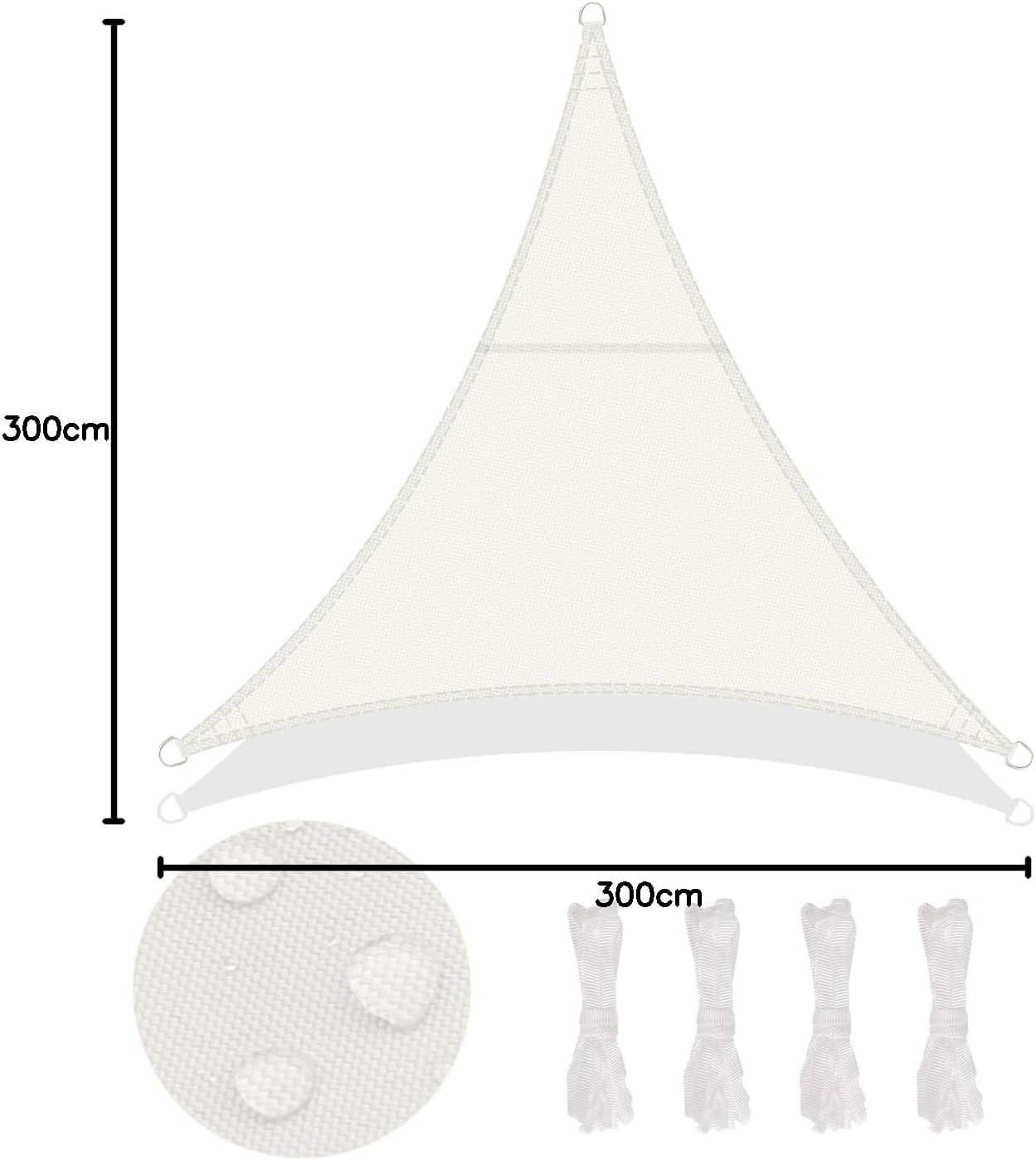 Waterdicht Schaduwdoek 3x3m Crèmewit - 95% UV Bescherming (28% Korting!)