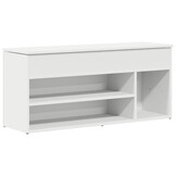 Shoenenbank bewerkt hout wit - 102x30,5x45 cm | 58% Korting!