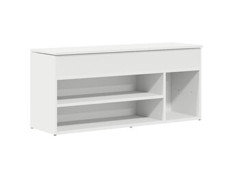 Shoenenbank bewerkt hout wit - 102x30,5x45 cm | 58% Korting!