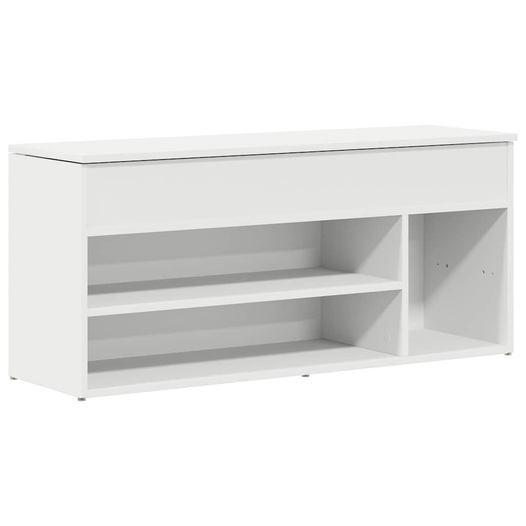 Shoenenbank bewerkt hout wit - 102x30,5x45 cm | 58% Korting!