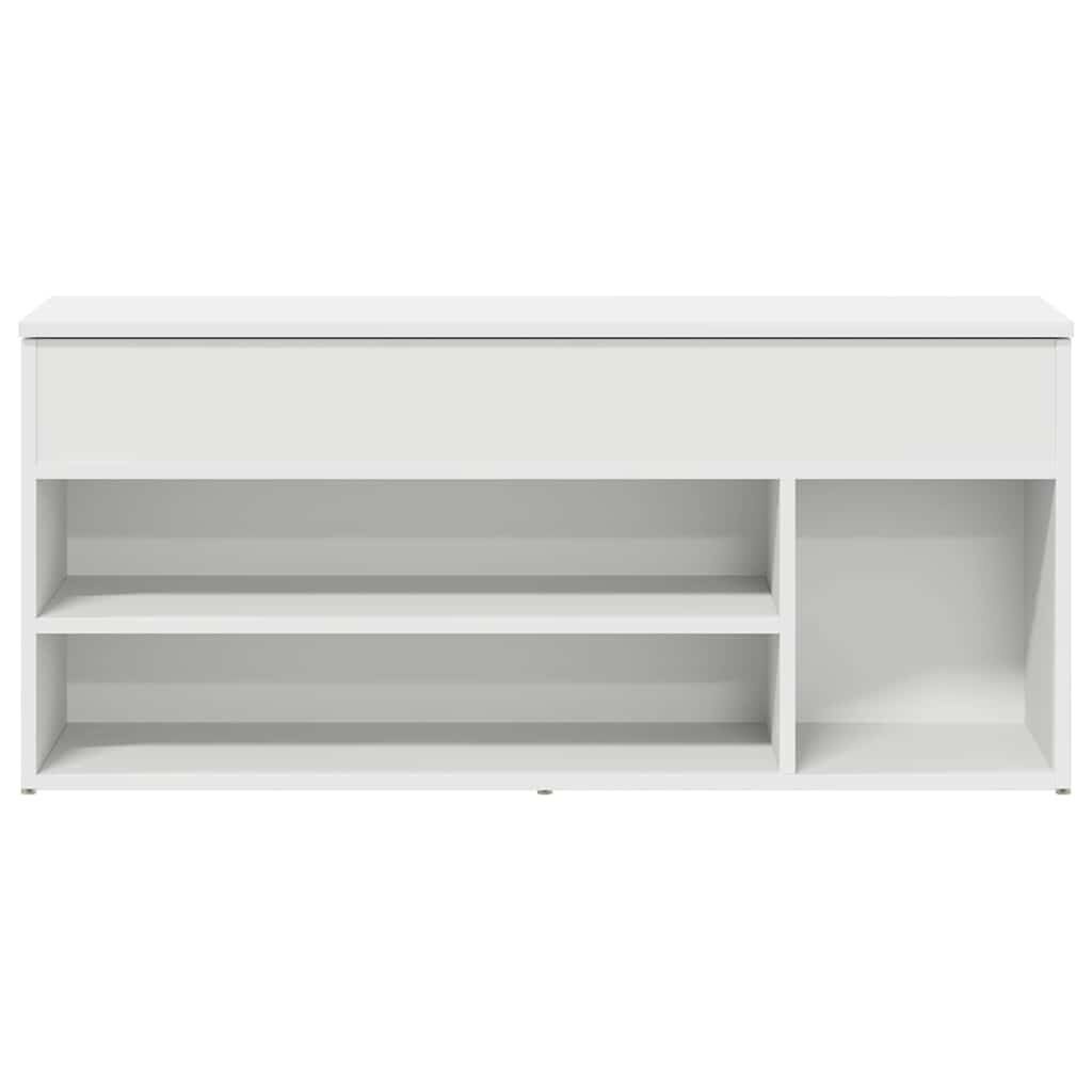Shoenenbank bewerkt hout wit - 102x30,5x45 cm | 58% Korting!