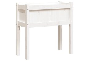 Plantenbak met poten van grenenhout - 70x31x70 cm Wit - 46% Korting