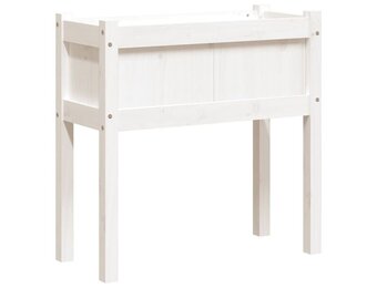 Grenenhouten plantenbak met poten, Wit, 70x31x70 cm - 34% Korting!