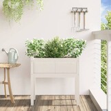 Grenenhouten plantenbak met poten, Wit, 70x31x70 cm - 34% Korting!