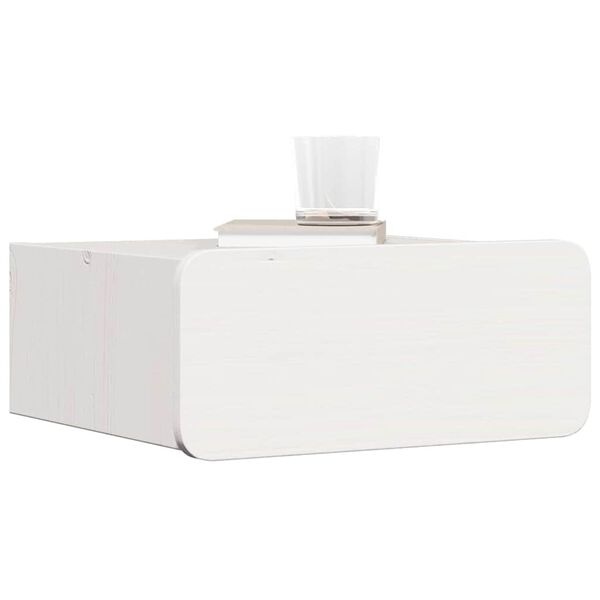 vidaXL Nachtkastje met lade Wit 39 x 34 x 16,5 cm Massief grenenhout