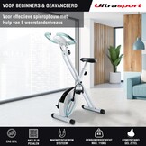 Ultrasport F-Bike Pro Opvouwbare Hometrainer tot 130 KG, met 8 Weerstandsniveaus, Comfortabel Zadel, Extra Stil I Opvouwbare Indoor Hometrainer, Fitnessfietsen, Grijs-Zwart
